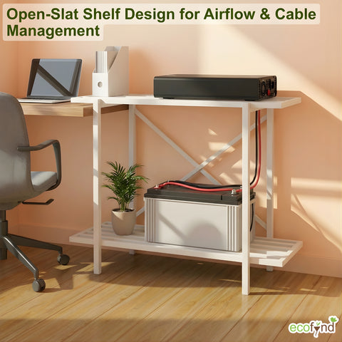 ecofynd 2-Tier White UPS Stand for Home and Office