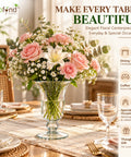 ecofynd 3.9 Inches Glass Flower Vase for Fresh & Artificial Flowers