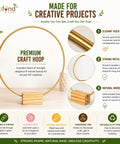 ecofynd 5 Piece Circle 10 Inch Metal Craft Hoops with Wood Holder