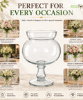 ecofynd 5.5 Inch Glass Flower Vase with Pedestal Stand for Fresh & Artificial Flower