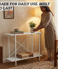 ecofynd 2-Tier Metal Storage Bench for Entryway