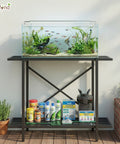 ecofynd 2-Tier Black Fish Tank Stand