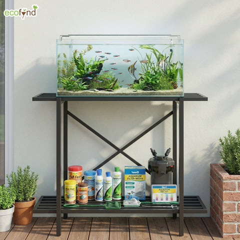 ecofynd 2-Tier Black Fish Tank Stand