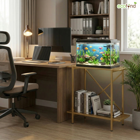 ecofynd 2-Tier Gold Fish Tank Stand