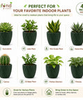 ecofynd 4 Inch Ceramic Plant Pots with Drainage Hole