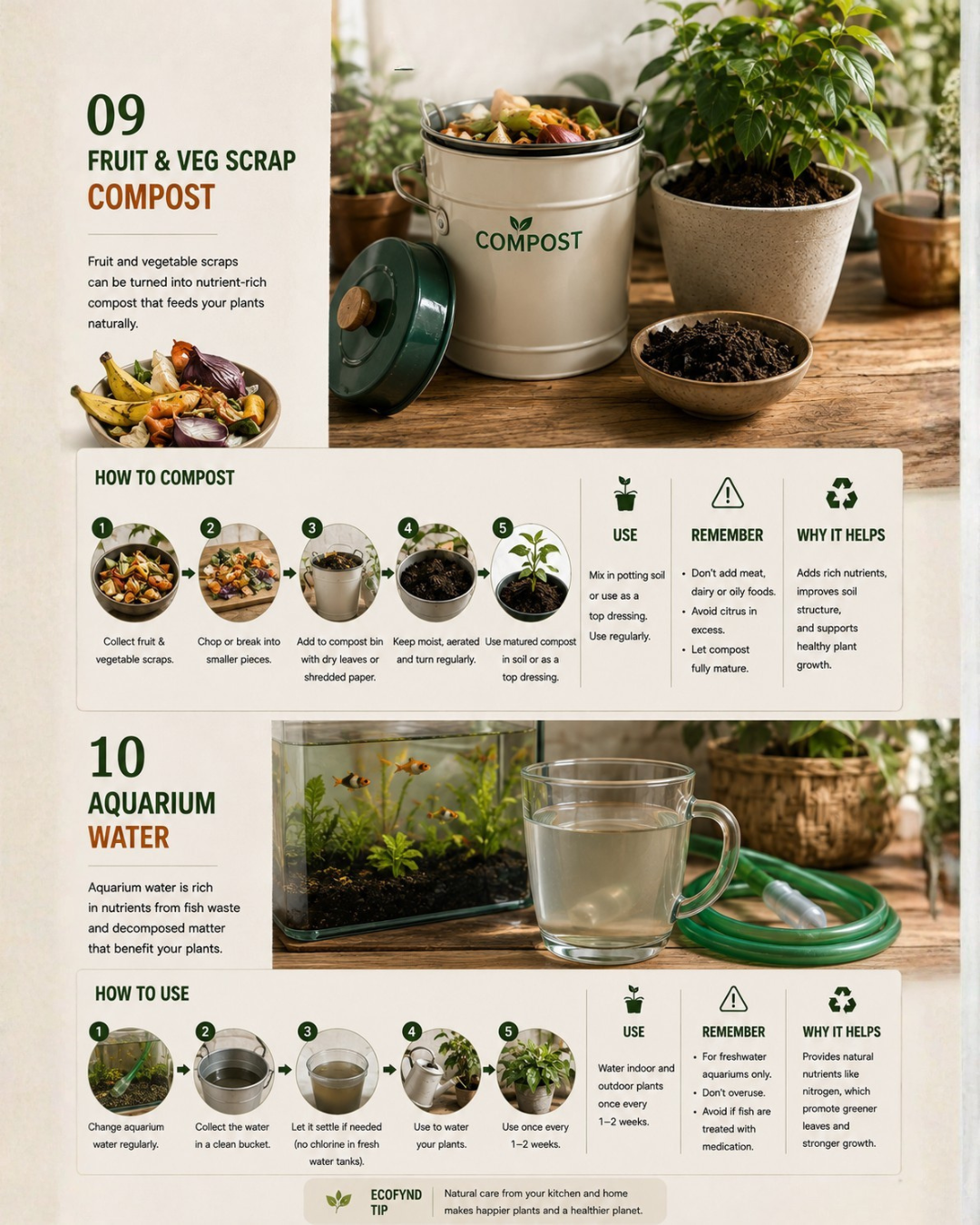 Ecofynd Kitchen Plant Fertilizers guide page