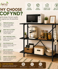 ecofynd 3-Tier Multipurpose Kitchen Rack Heavy Duty Metal Storage Rack for Kitchen Organizer