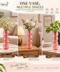 ecofynd Quad Bubble Pink Glass Vase – Modern, Minimalist & Versatile