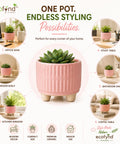 ecofynd 3.5 Inch Ceramic Plant Pots with Drainage Hole