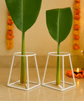 ecofynd Banana Plant Stand (Pack of 2) – White Metal Stand for Puja, Weddings & Festivals
