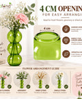 ecofynd Triple Bubble Green Glass Vase – Modern, Minimalist & Versatile