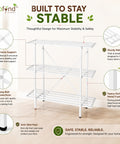 ecofynd 3-Tier Multipurpose Kitchen Rack Heavy Duty Metal Storage Rack for Kitchen Organizer