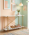 ecofynd Elix 2-Tier Metal Storage Bench for Entryway