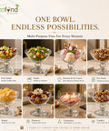 ecofynd Glass Fruit Bowl with Pedestal Stand