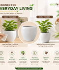 ecofynd 5.1 Inch White Ceramic Plant Pots with Drainage Hole