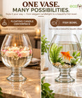 ecofynd Glass Vase for Flowers & Decor – Clear Goblet Shape | Transparent