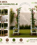 ecofynd 5 Feet High x 4 Feet Wide White Graden Arch Plant Stand