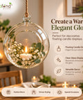 ecofynd Hanging Glass Planter – Cut Sphere Design | Clear Transparent Glass, Medium