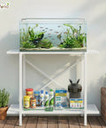 ecofynd 2-Tier White Fish Tank Stand