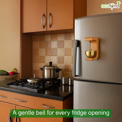 ecofynd Wooden Door Chime with Brass Bell – Handcrafted Home Accent