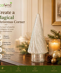 ecofynd 5.1 Inch Decorative Glass Christmas Tree Showpiece for Home Decor