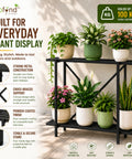 Ecofynd Adam Metal Plant Stand | 2-Tier Shelf for Indoor & Outdoor Use | Ecofynd