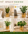 ecofynd Set of 2 Cylindrical Metal Planter – 6 Inch, Symmetrical Design