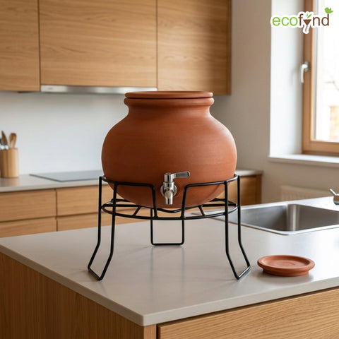 ecofynd Ecofynd Small Metal Matka Stand for Kitchen - Style 2