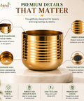 ecofynd Premium Golden Metal Planter – 5 Inch, Spiral Design