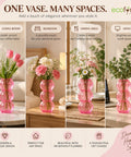 ecofynd Triple Bubble Pink Glass Vase – Modern, Minimalist & Versatile