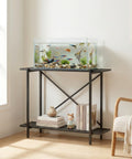 ecofynd 2-Tier Black Fish Tank Stand