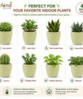 ecofynd 4 Inch Ceramic Plant Pots with Drainage Hole