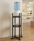 ecofynd Ecofynd HydroNest 2-Tier Black Water Dispenser Stand with Storage Shelf