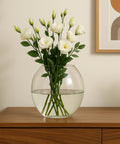 ecofynd Glass Vase for Flowers & Décor – Clear Globe Shape | Transparent