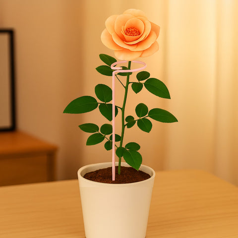 ecofynd Pink Metal Plant Trellis – 18 Inch Rust-Resistant Stake