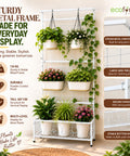 ecofynd White Black Plant Stand with Trellis