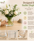 ecofynd 3.9 Inch Glass Flower Vase for Fresh & Artificial Flowers