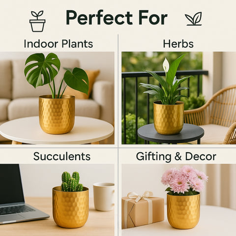 ecofynd Ivara Metal Plant Pots