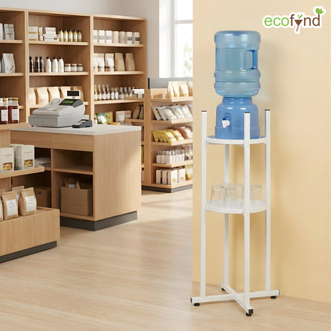 ecofynd Ecofynd HydroNest 2-Tier White Water Dispenser Stand with Storage Shelf