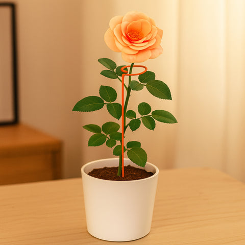 ecofynd Orange Metal Plant Trellis – 18 Inch Rust-Resistant Stake