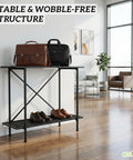 ecofynd 2-Tier Black Metal Luggage Rack