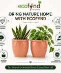 ecofynd 4 Inch Ceramic Plant Pots with Drainage Hole