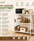 ecofynd 3-Tier Multipurpose Kitchen Rack Heavy Duty Metal Storage Rack for Kitchen Organizer