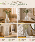 ecofynd 4.7 Inch Glass Flower Vase for Fresh & Artificial Flowers