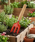 ecofynd Small Hand Fork with Wooden Handle – 25 × 6 cm Rust-Resistant Garden Tool