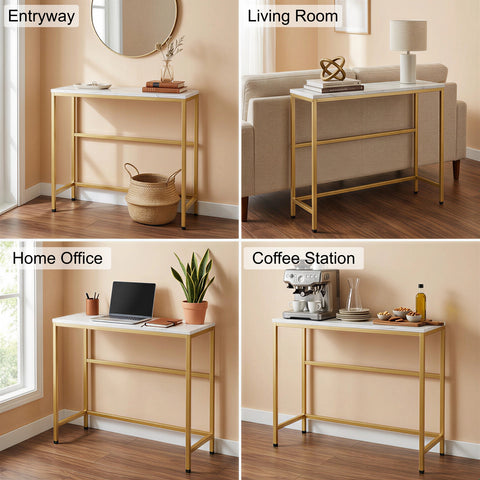 ecofynd 35 Inch 3 Tier Console Table