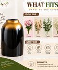 ecofynd Glass Vase for Flowers & Decor – Jar Shaped | Black with Gold Hue