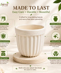 ecofynd 3.5 Inch White Ceramic Plant Pots with Drainage Hole