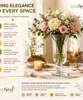 ecofynd 5.1 Inch Hurricane Glass Flower Vase for Fresh & Artificial Flowers