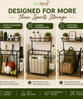 ecofynd Sports Equipment Organizer Rack with Side Racket Holder